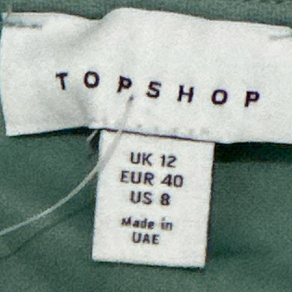 Topshop Green Puff Sleeve Wrap Midi Dress Women’s Size 8 NWT - Picture 5 of 5